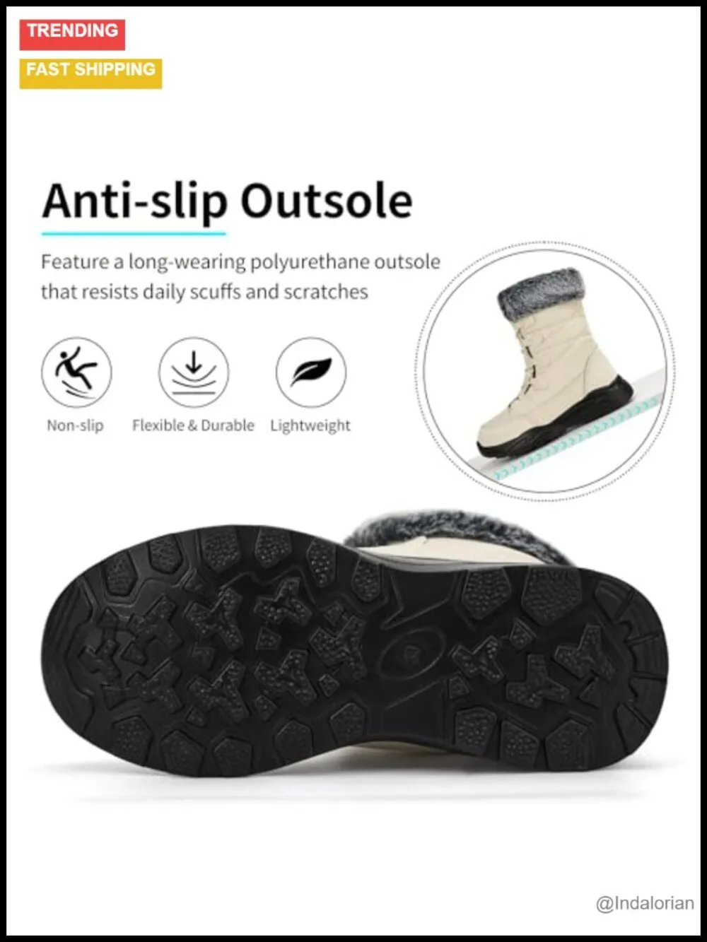 Warm Fur Lined Mid-Calf Snow Boots for Women - Anti-Slip Winter Booties